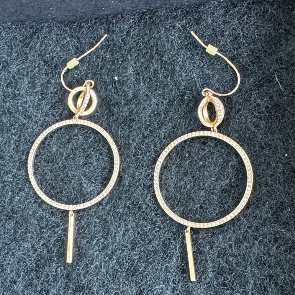 Swarovski Crystal rose Gold-Tone Crystal Hoop Drop Earrings - Women Jewelry